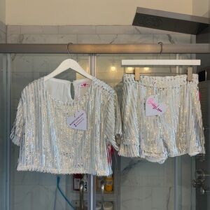 Buddy love brand new with tags  Sequin Crop Top and Shorts Set